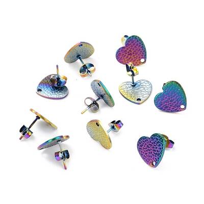 Ion Plating(IP) 304 Stainless Steel Stud Earring Findings