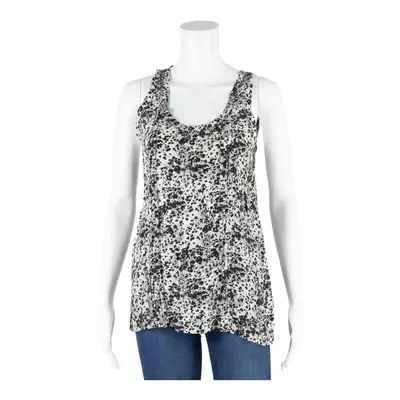 THEORY Top White Floral Sleeveless Womens S