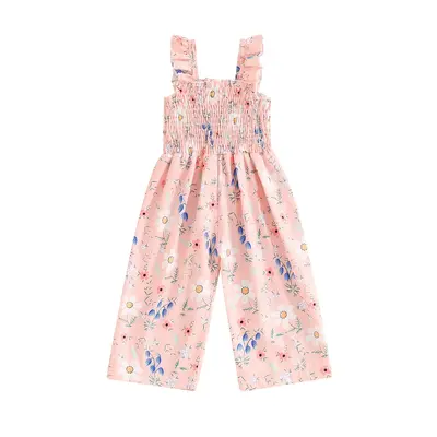 Canrulo Kids Toddler Baby Girl Clothes Summer Jumpsuit Romper Halter Floral Sleeveless Overall Pants Outfit