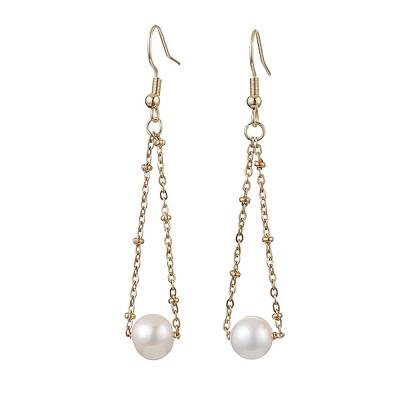 Natural Cultured Freshwater Pearl Dangle Earrings