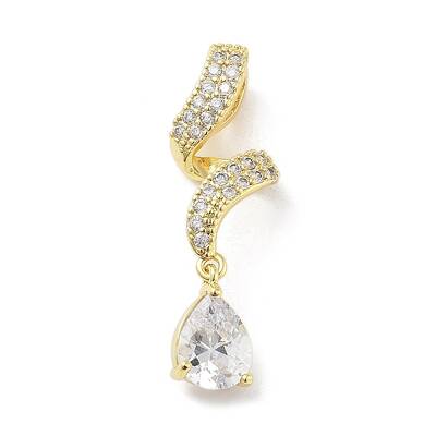 Brass Micro Pave Cubic Zirconia Pendants