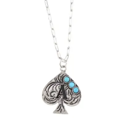 Spade Turquoise Initial Necklace for Women
