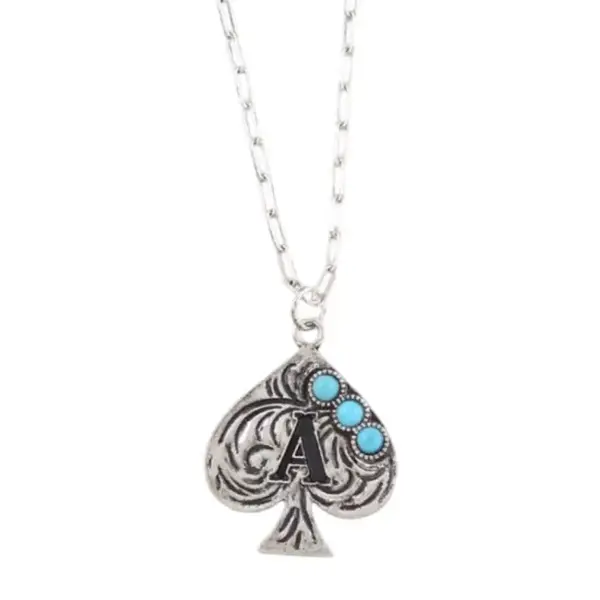 Spade Turquoise Initial Necklace for Women