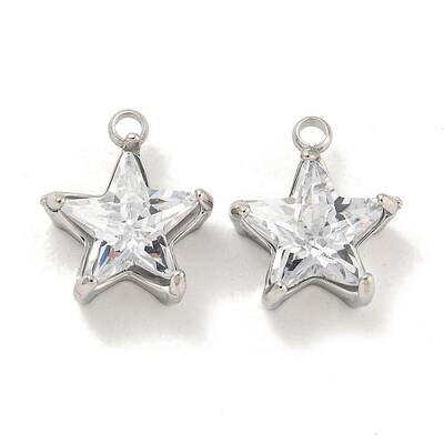 304 Stainless Steel Cubic Zirconia Pendants
