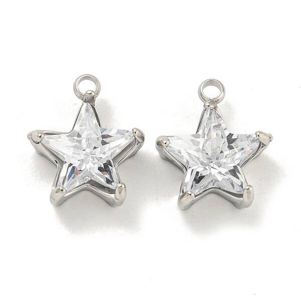 304 Stainless Steel Cubic Zirconia Pendants