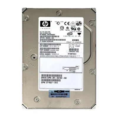 271837-012-N HP 36GB 15000RPM Ultra 320 SCSI 3.5-Inch 8MB Cache Hot Swap Hard Drive