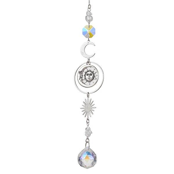 Natural Quartz Crystal Chip Hanging Ornaments