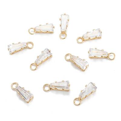 Brass Clear Cubic Zirconia Charms