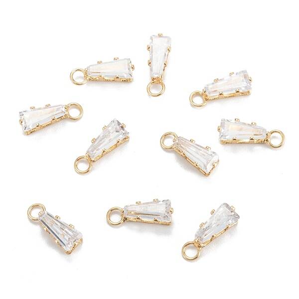 Brass Clear Cubic Zirconia Charms