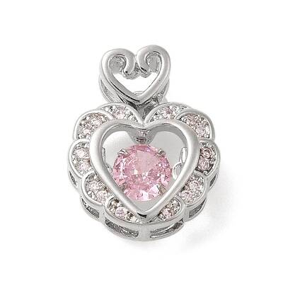 Rack Plating Brass Micro Pave Cubic Zirconia Pendants
