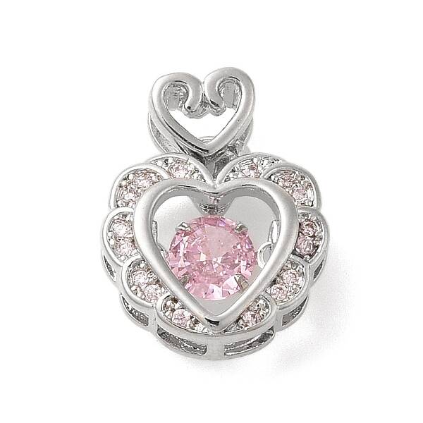 Rack Plating Brass Micro Pave Cubic Zirconia Pendants
