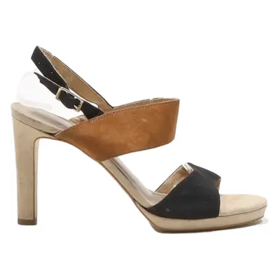 TAMARIS Strappy Heels Brown Leather Womens UK 7