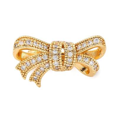 Brass Micro Pave Clear Cubic Zirconia Fold Over Clasps