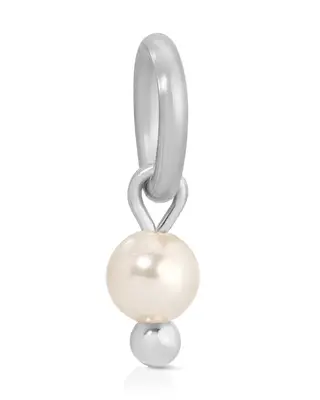One Love Birthstone Charms | Metal Color: Silver | Month/Gemstone: June - Pearl