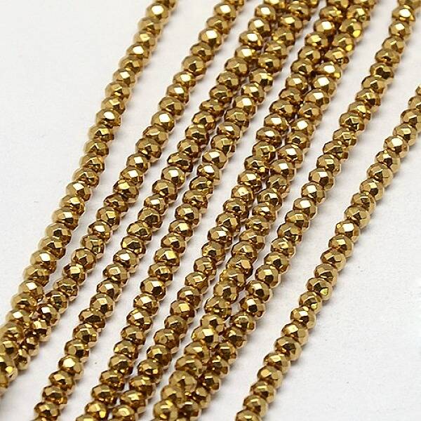 Electroplate Non-magnetic Synthetic Hematite Beads Strands