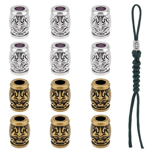 12Pcs 2 Colors Alloy European Beads