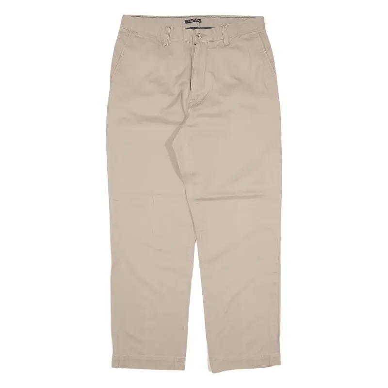 NAUTICA Chino Trousers Beige Regular Straight Mens W34 L30