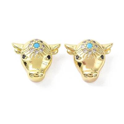 Rack Plating Brass Micro Pave Cubic Zirconia Beads