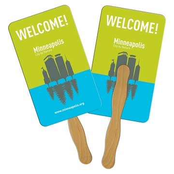 100 Custom Rectangle Hand Fan Full Color (2 Sides) - Paper ...