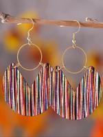 Boho Style Striped Pattern Dangle Earrings, Fashion Summer Jewelry for Women, Daily Clothing Decor, Pride 2025, LGBTQ, Trend...
