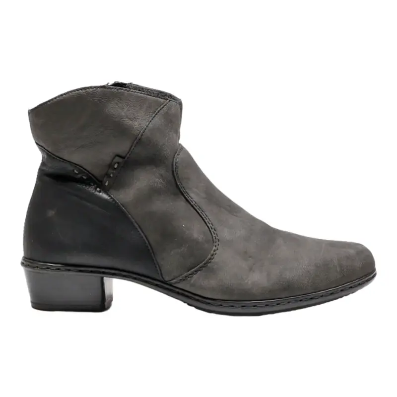 RIEKER Ankle Boots Grey Leather Womens UK 7