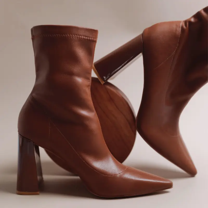 Belovely Women's Pointed Toe Chunky Heel Ankle Boots - Moden-1 | Fall Style Shoes for Corporate OOTD & Everyday Comfort - Bro...