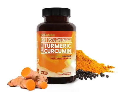 【BioEmblem】Nutrition Turmeric Curcumin Supplement with BioPerine | Joint Support & Heart Health | Organic Turmeric Powder...