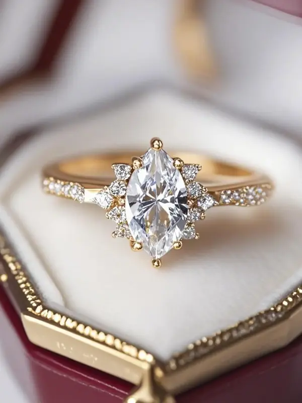 Artificial Zirconia Decor Ring, Bridal Jewellery Suitable for Dating Daily Wear, Jewelry Anniversary Gift