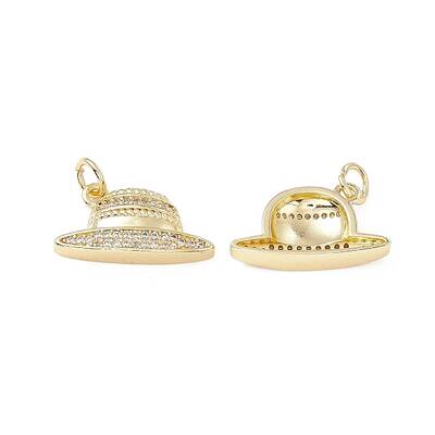 Brass Micro Pave Clear Cubic Zirconia Pendants