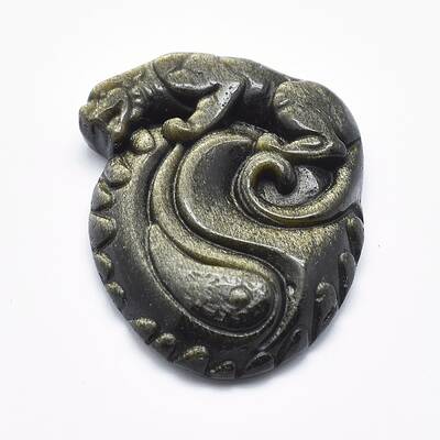 Natural Golden Sheen Obsidian Pendants