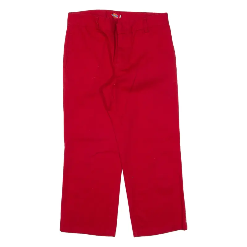 DICKIES Workwear Womens Trousers Red Regular Straight W29 L22