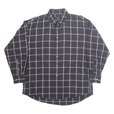 BURBERRY London Mens Shirt Black Check Long Sleeve XL