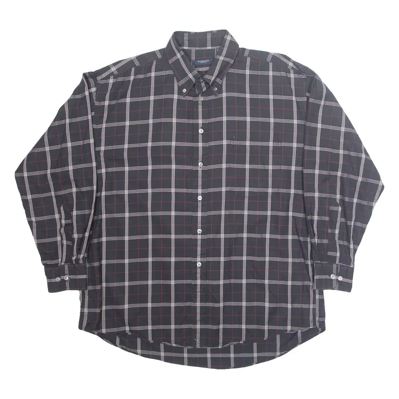 BURBERRY London Mens Shirt Black Check Long Sleeve XL