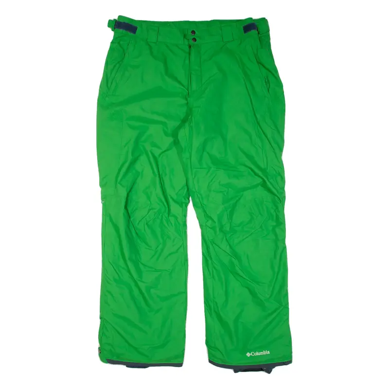 COLUMBIA Insulated Mens Trousers Green Relaxed Bootcut Nylon W40 L31