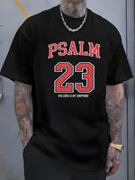 Menswear Brand 100% Cotton T-shirt for Men PSALM 23 THE LORD IS MY SHEPHERD Classic Short Sleeve Black White Simple Atmospher...