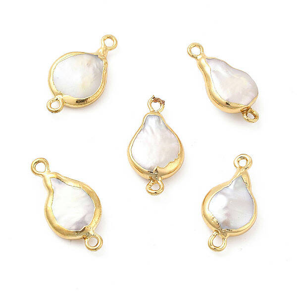 Baroque Natural Keshi Pearl Connector Charms