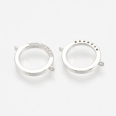 Brass Micro Pave Cubic Zirconia Links