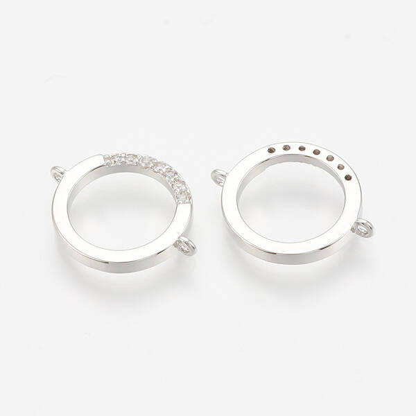 Brass Micro Pave Cubic Zirconia Links