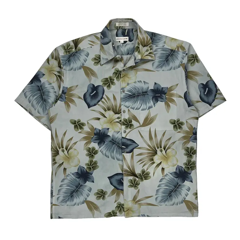 Pierre Cardin Hawaiian Shirt - Large Multicoloured Cotton