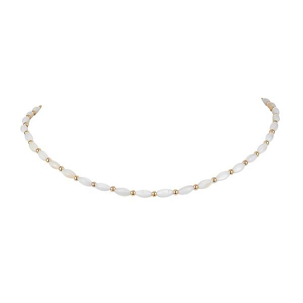 Natural Shell Oval Beaded Necklaces