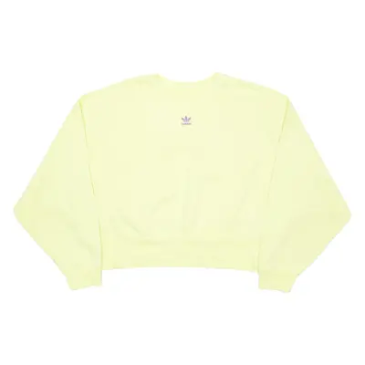 ADIDAS ORIGINALS Cropped Womens Sweatshirt Green Crew Neck UK 14