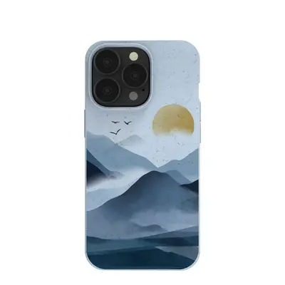 Powder Blue Misty Mountains iPhone 13 Pro Case