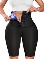 Women's Adjustable Hook and Eye Sauna Shorts, Sporty Casual Short Leggings for Yoga Gym Exercise Fitness, Ladies Sportswear B...