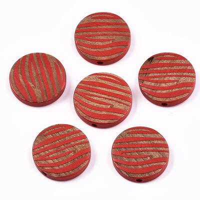 Painted Natural Wood Beads