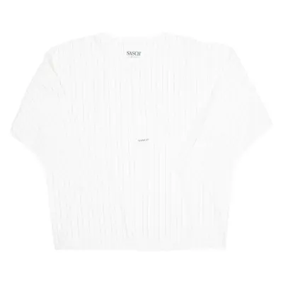 Womens Top White Long Sleeve Striped L
