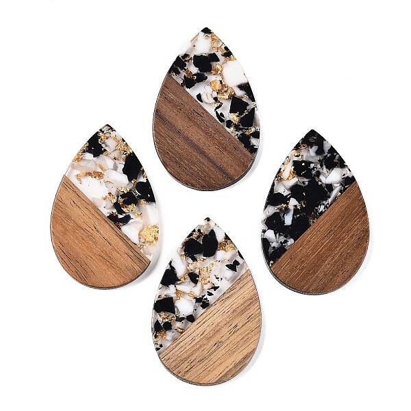Transparent Resin & Walnut Wood Big Pendants