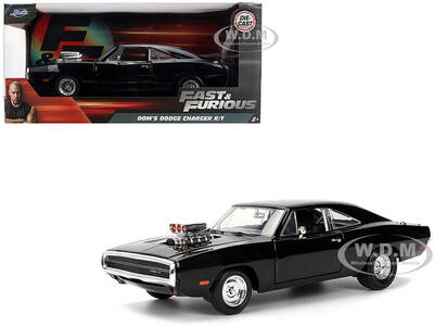 Dom's 1970 Dodge Charger R/T Black F9 (2021) Movie Fast & Furious Series 1/24 Diecast Model Car by Jada