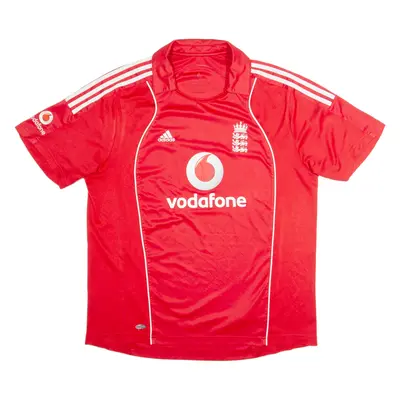 ADIDAS England Cricket Mens Jersey Red Collared XL