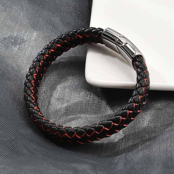 Braided Microfiber Leather Cord Bracelets for Men