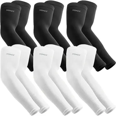 6 Pairs Arm Sleeves - Cover Up - UV Sun Protection Cooling Sleeve for Men & Women